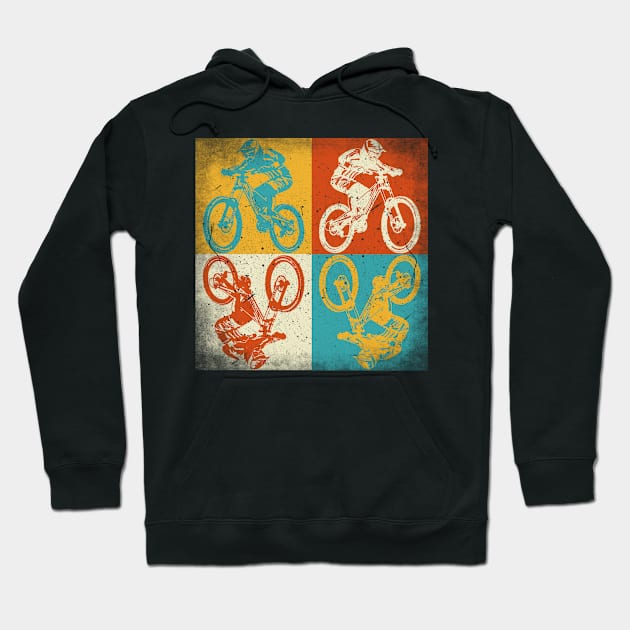 Biking practice. Retro squares Hoodie by SerenityByAlex